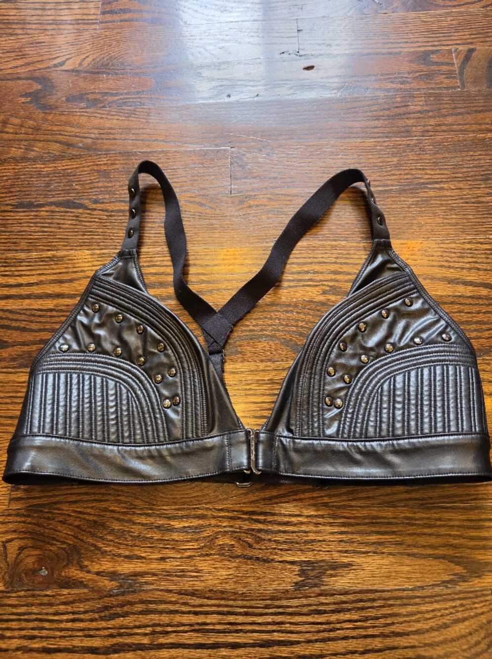 Honey Birdette Connie faux leather bralette In Size XL